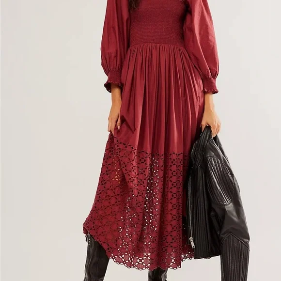 Free People Burgundy Dress - Picture 1 of 7
